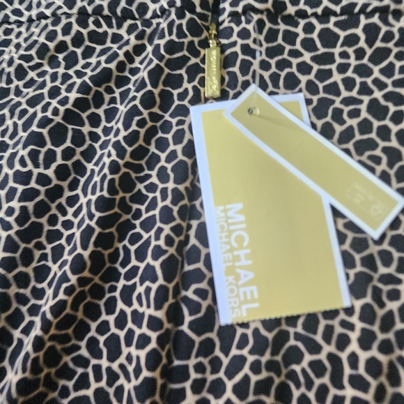 MICHAEL KORS Metallic Leopard Print Stretchy Skirt Size Large NWT - Picture 7 of 8